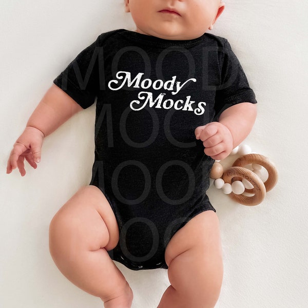 Bella Canvas 134B Triblend Baby Mockup | Bella Canvas Charcoal Black Triblend Infant Bodysuit Mockup | Baby Model Mockup