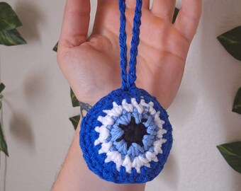 Crochet Pattern, Evil Eye Charm Pattern, Evil Eye Pattern, Protection Eye, DIY Pattern, Step By Step, Beginner Crochet Pattern, Car Charm