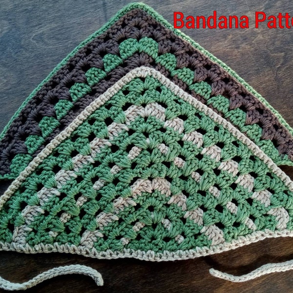 BANDANA PATTERN ONLY**  Modern Minimalist Bandana Pattern, Crochet Bandana Pattern, Kerchief Pattern, Headband Pattern, Summer Bandana