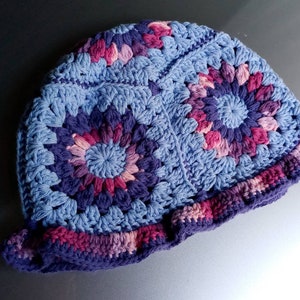 Summer Bucket Hat, Crochet Sun Hat, Adult Bucket Hat, Eeyore Bucket Hat, Crochet Hat, Sun Hat, Summer Hat, Cotton Hat, Granny Square Hat