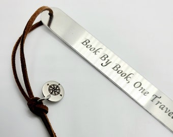 Personalized Bookmark with Suede Ribbon, Engraved Metal Bookmark, Custom Bookmark Engraving,  Personalized Book Lover Gift, Book Club Gifts