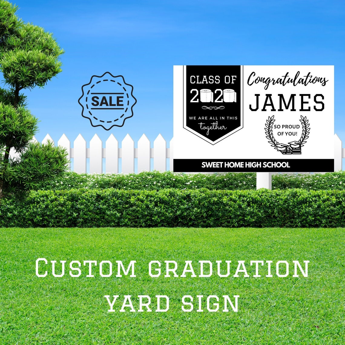 Graduation Yard Sign Class of 2020 Personalized Seniors Yard | Etsy