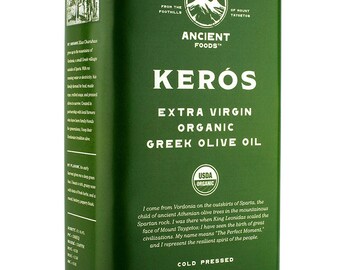 KERÓS USDA Organic Extra Virgin Greek Olive Oil - 3L Tin
