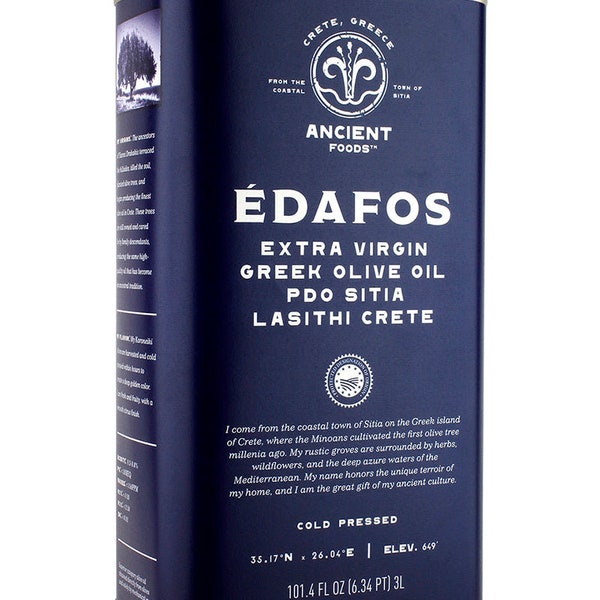 ÉDAFOS PDO Extra Virgin Greek Olive Oil - 3L Tin