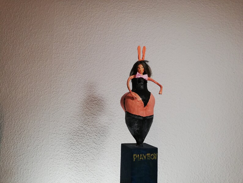 Paper Mache Figure Woman in Stockings, Woman Naked Figure, Paper Mache