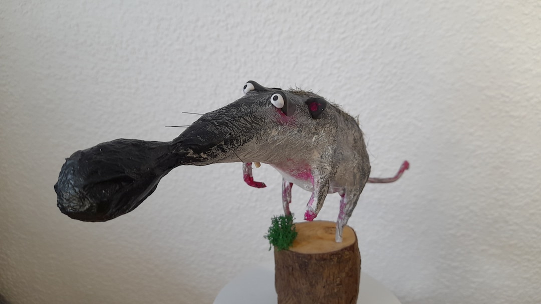 Paper Mache Figure Rat Etsy