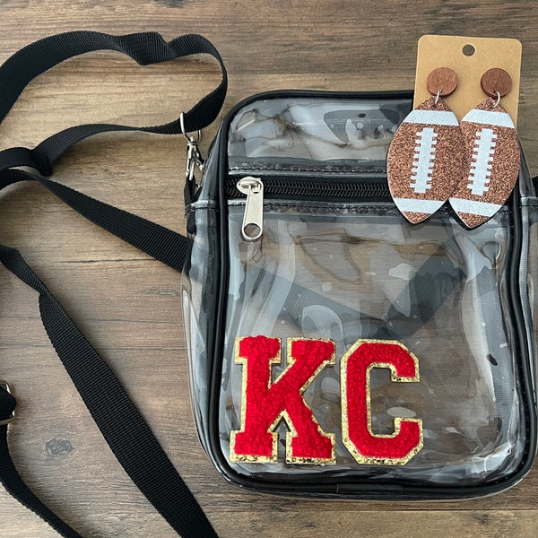 Clear Stadium Bag, Clear Crossbody Purse, Customizable Chenille Stadium Bag, Clear Crossbody Bag, Stadium Approved Clear Purse, Concert Bag