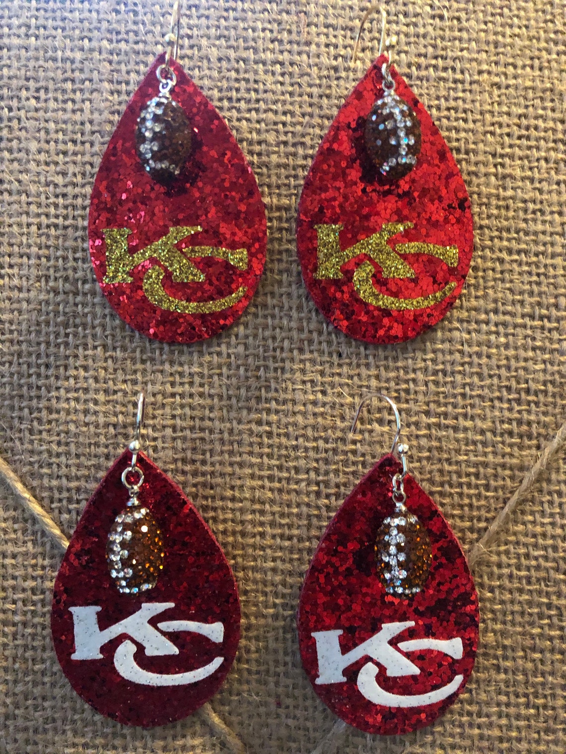 Kansas City Chiefs Faux Leather Earrings Oval Earrings | Etsy