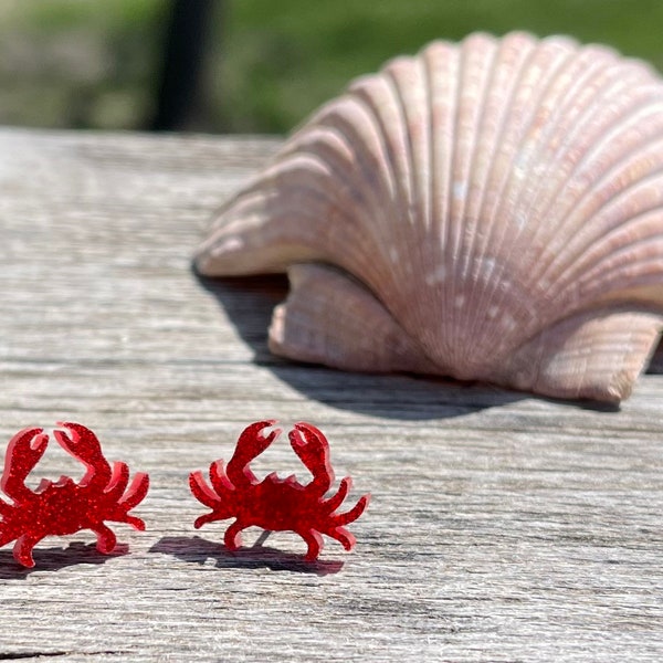 Crab Earrings, weird earrings for mom, unique earrings, cape cod, ocean earrings, beach earrings, bestfriend gift, beach gifts for women
