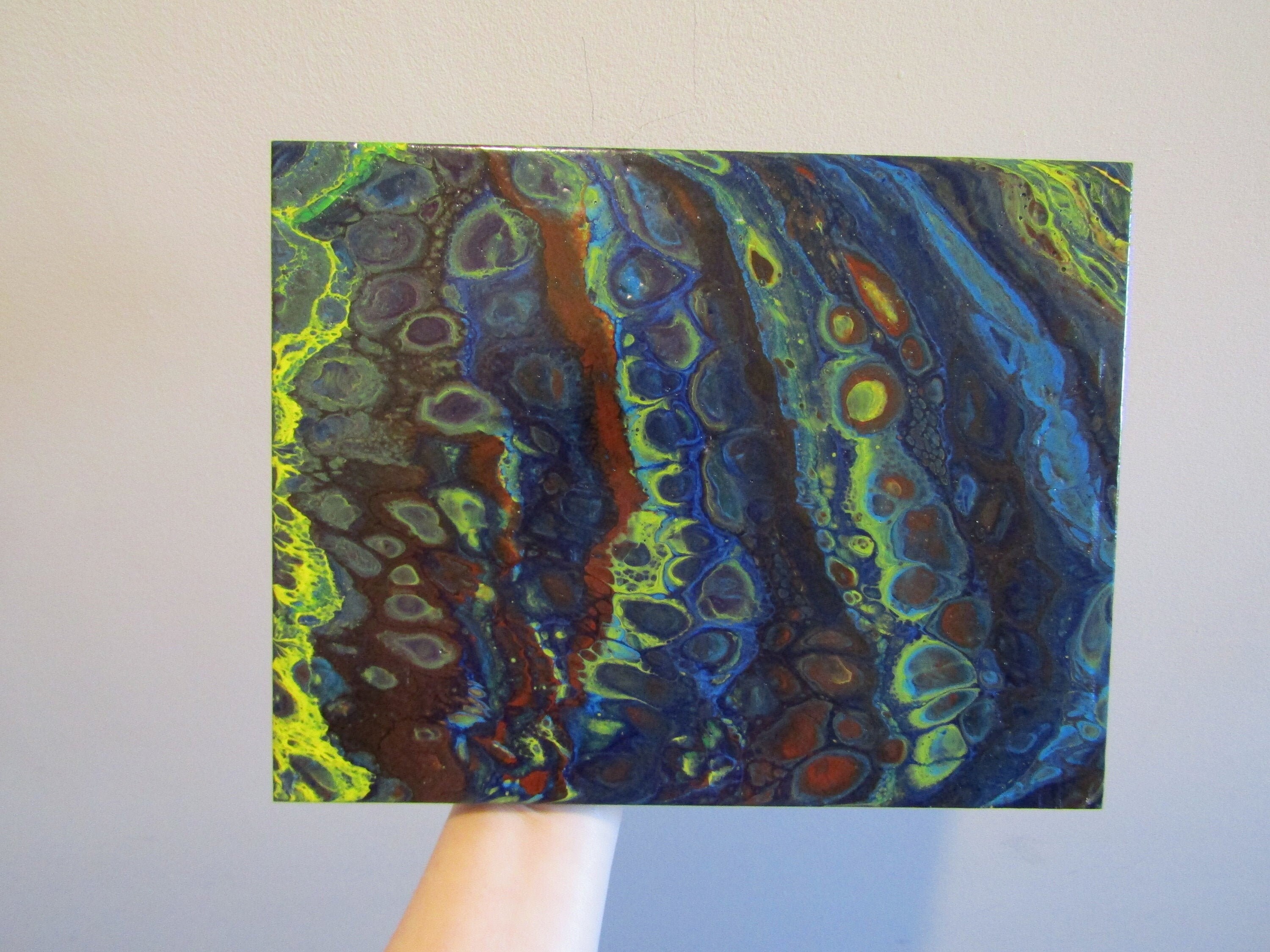 画材 Meteor Shower Meteor Shower Acrylic Pour Wood Panel - Etsy