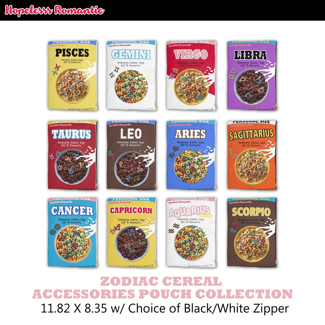 Cancer Exclusive Zodiac Cereal Accessory Pouch Cereal Etsy