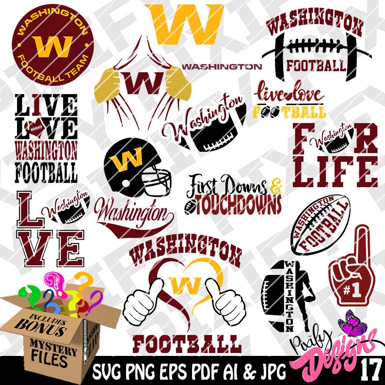 Download Clip Art Sports Svg Bundle Includes Bonus Free Svg Files 17 Styles Football Svg Washington Football Svg Svg Files For Cricut Art Collectibles
