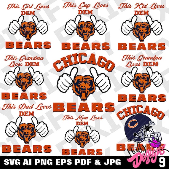 Chicago Bears svg SVG files for Cricut Football SVG Sports | Etsy