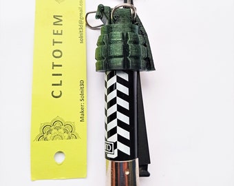 Hand Grenade Clipper Lighter Leash, 3D Printed Auto-Recall Keychain