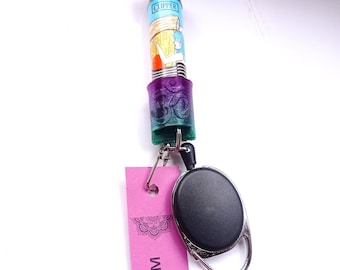 OM yoga 3D Printed Clipper Lighter Leash: Auto-Recall Keychain