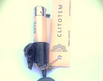 Bird Skull Clipper Lighter Leash - 3D Printed Totem