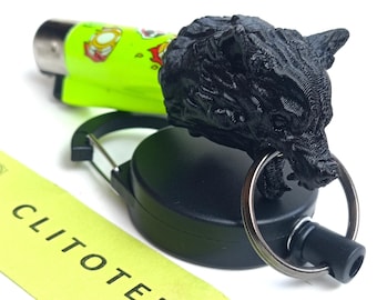 Wolf Clipper Lighter Leash, 3D Printed Auto-Recall Lighter Holder