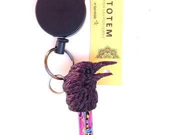 Crow Clipper Lighter Leash: 3D Printed Totem with Retractable Steel Cable