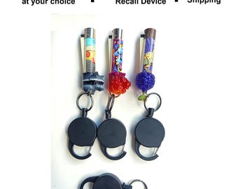 TRIO SET: x3 Clipper Lighter Leash at your choice & x1 Spare Steel Cable Recall Device