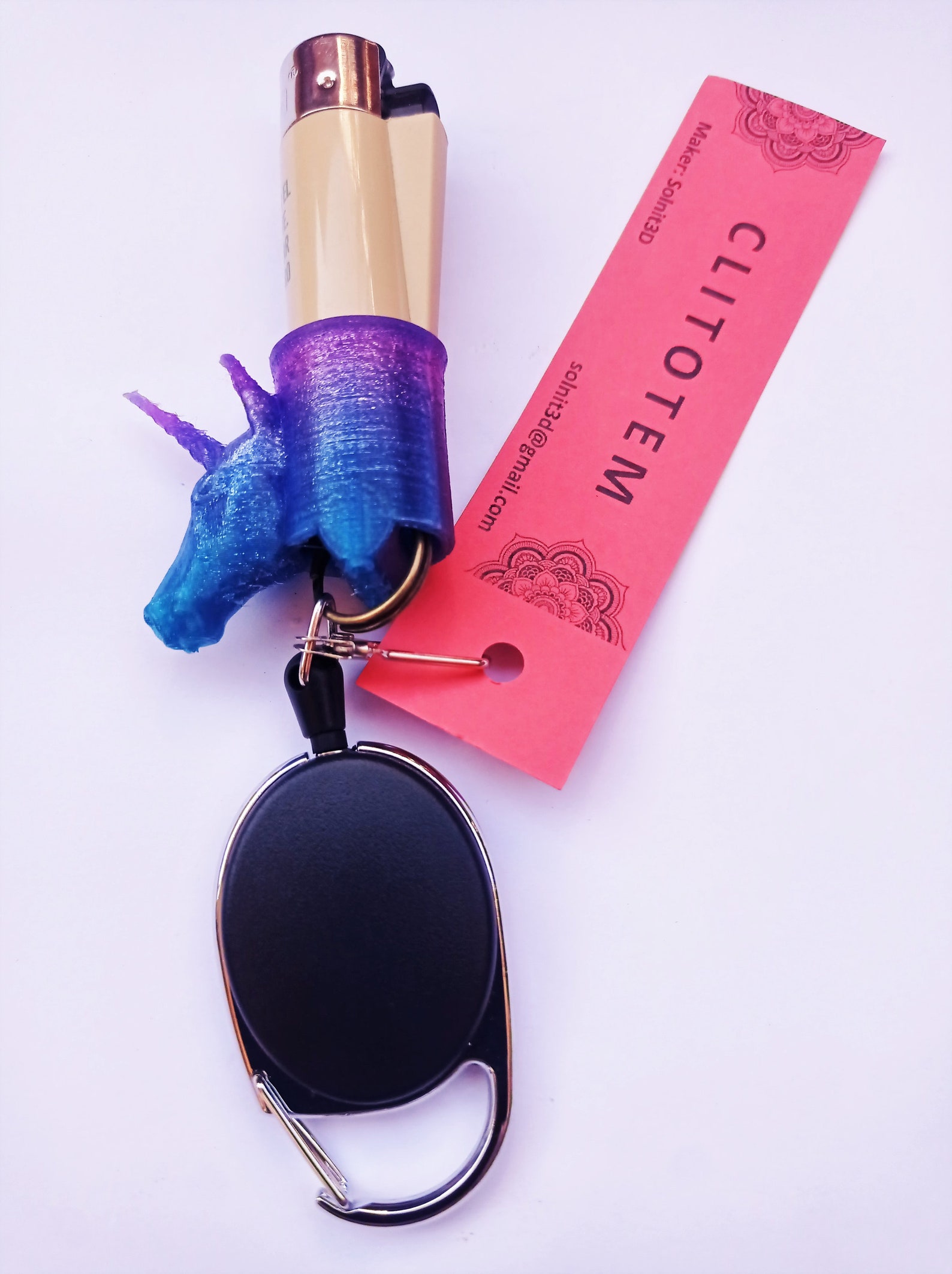UNICORN Clipper lighter leash. 3D printed clitotem with Etsy