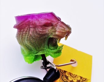 3D Printed Tiger Clipper Lighter Leash, Retractable Keychain
