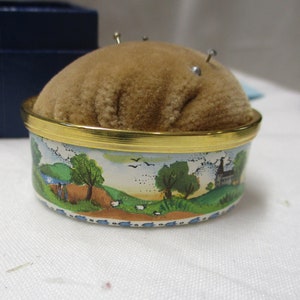 Enamel Box, Halcyon Days, pin cushion,  Snuff Box, Pill Box, Jewelry box,