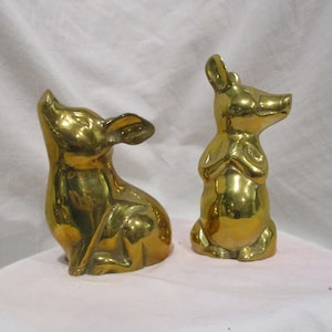 Pig, Piglet, Brass sitting Pigglet figurines. India brass