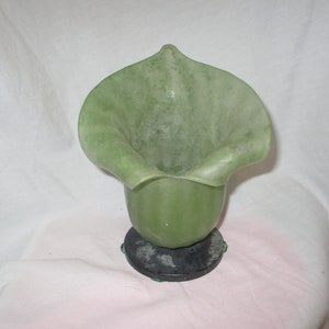 Vase or Candle Holder, Vintage Sarreid Murano Glass Lily Candle Holder or Vase, Mid-Century