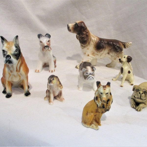 Dog figurines (V), Dog lover, Fairy Garden, Doll House accessories, Miniatures, Terrariums, Dioramas,