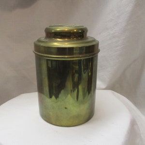 La Palina Senators Brass Cigar Humidor, Round Brass Box/tin, cigar tin, trinket box, La Palina Senators