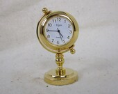 Vintage Elgin Clock, Brass pedestal clock, Mantel clock, Office Desk Décor, Anniversary gift, Mom gift, Dad gift
