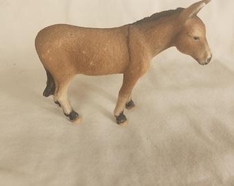 Schleich Donkey Foal Figurine Brown Farm Animal Miniature Toy 13746