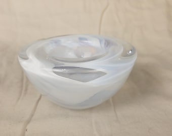 Vintage Kosta Boda weiß Glas Kerze Votiv Teelichthalter Anna Ehrner Schweden