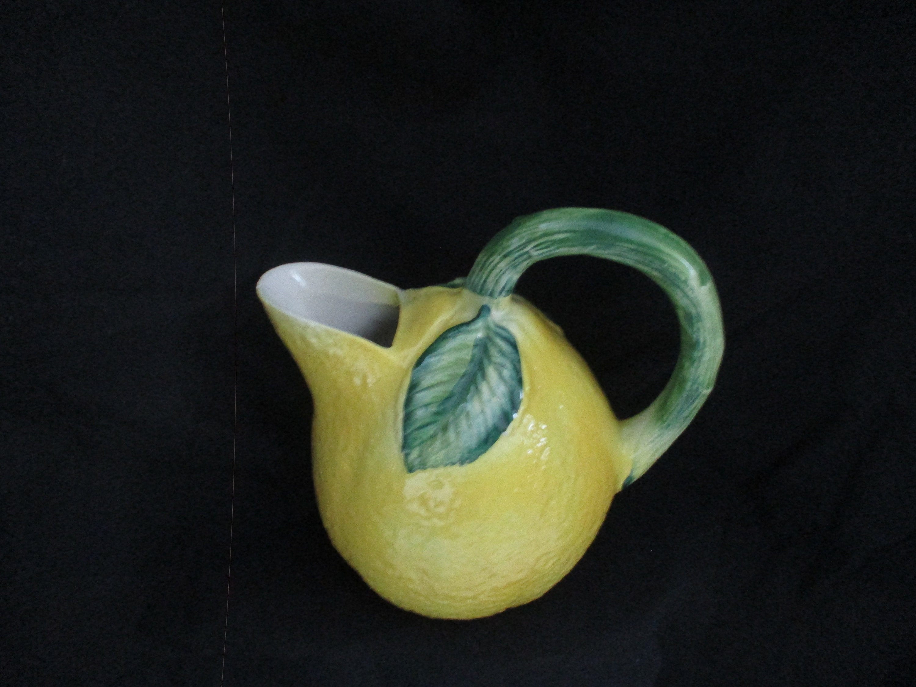 Belari Hand Painted in Italy 8” Tall Ceramic Floral Serving Pitcher
