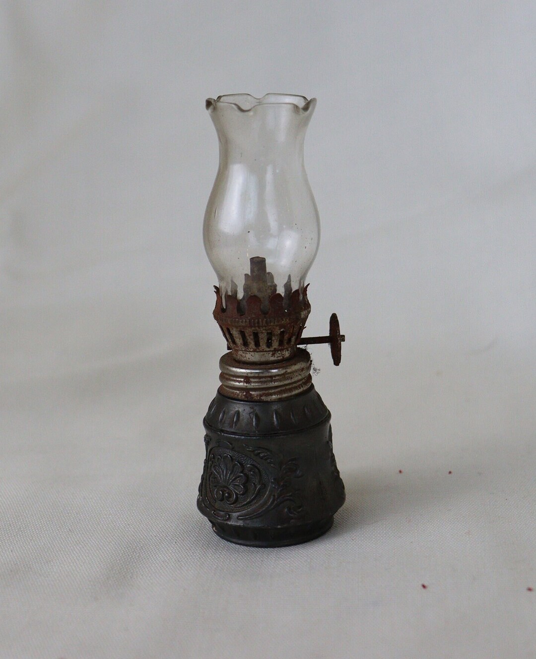 Antique Miniature Kerosene Lamp, Oil Lamp, Cabin Decor, Dolly House, Rolene Tin, Lantern Etsy