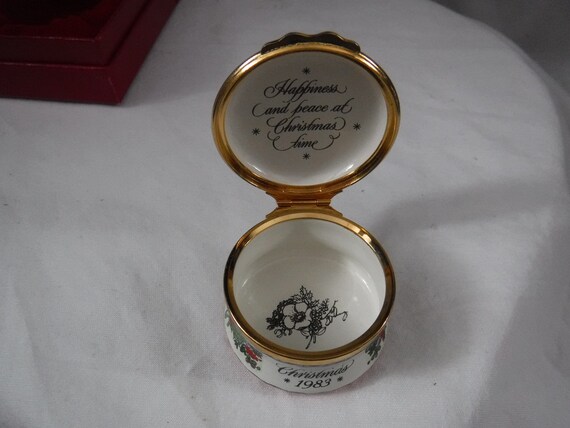 Enamel Box, Halcyon Days, Christmas 1983, Snuff Box, Pill Box 