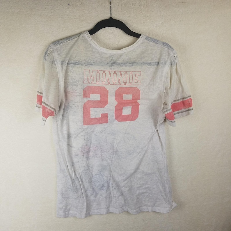 Disney Parks Minnie Mouse T-Shirt Womens XL White vntg Burnout Jersey 28 image 3