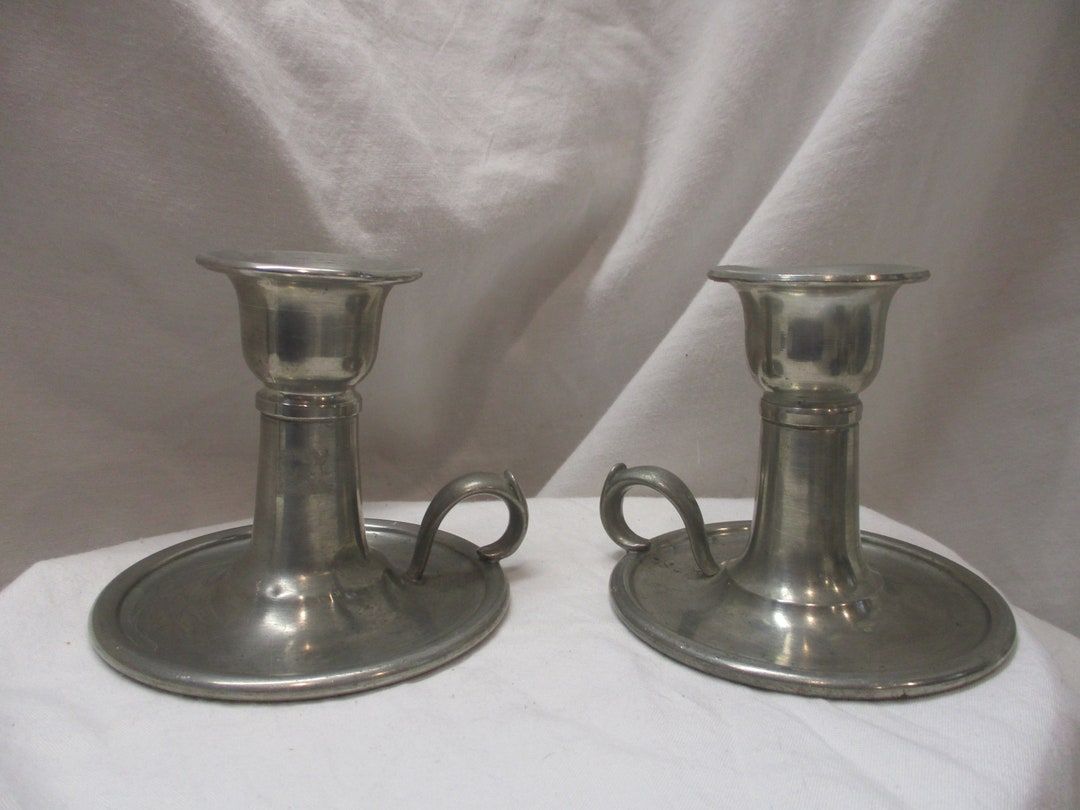 Everlast Pewter Candle Holders,vintage Hand Crafted, Candle Holders