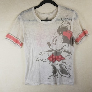 Disney Parks Minnie Mouse T-Shirt Womens XL White vntg Burnout Jersey 28 image 1