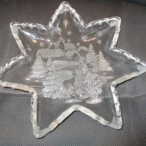 Platter, Mikasa Crystal Christmas Start Platter, kitchen ware, kitchen ware,