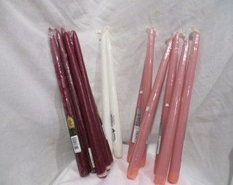 Candles, Vintage Spiral, Tapered, Hand Dipped Candles, Multiple colors, wax