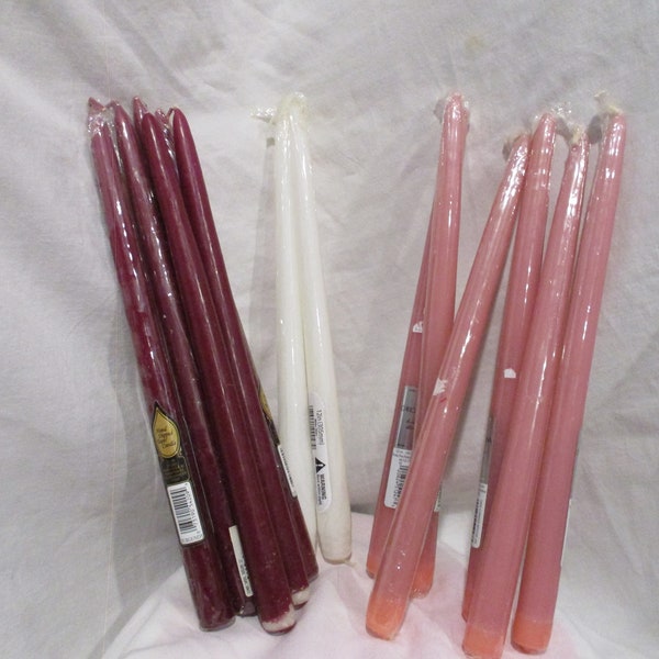 Candles, Vintage Spiral, Tapered, Hand Dipped Candles, Multiple colors, wax