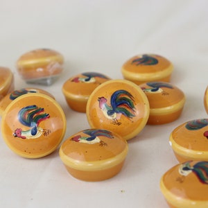 Rooster in Yellow Sunrise Light Drawer Pulls Handle Glass Door Cabinet Draw Knobs for Dresser Wardrobe Home Office Kitchen