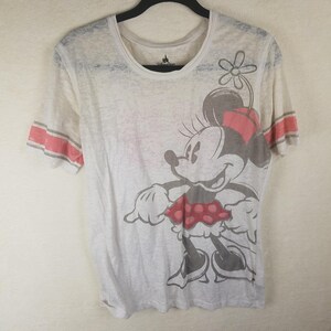 Disney Parks Minnie Mouse T-Shirt Womens XL White vntg Burnout Jersey 28 image 4