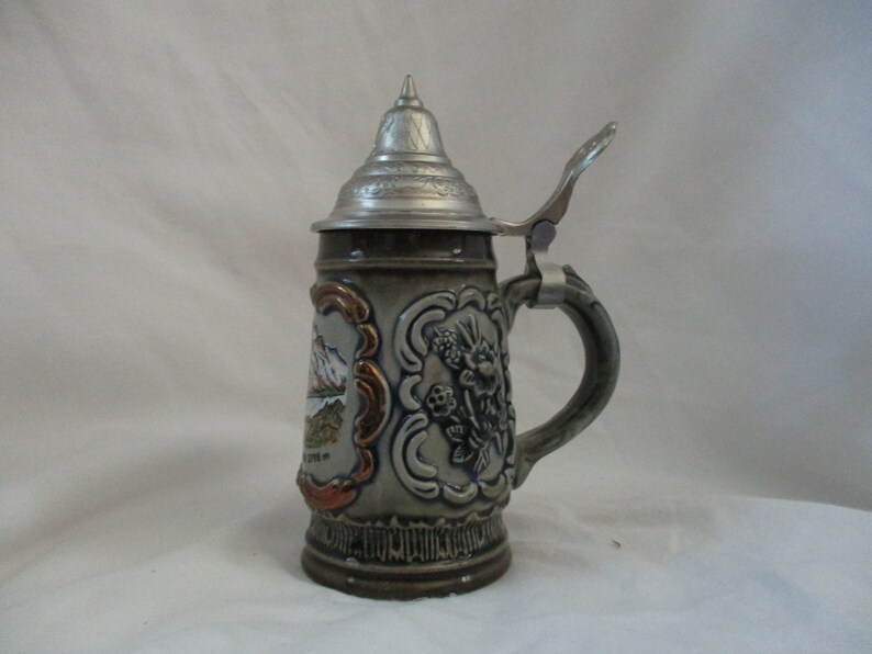Vintage German Beer Stein Original King 10 702 1/8 Lidded Etsy