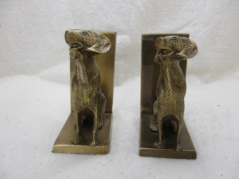 Bookends Sitting Dogs, Brass, India, Cabin Decor, Pet Lover, Dogs