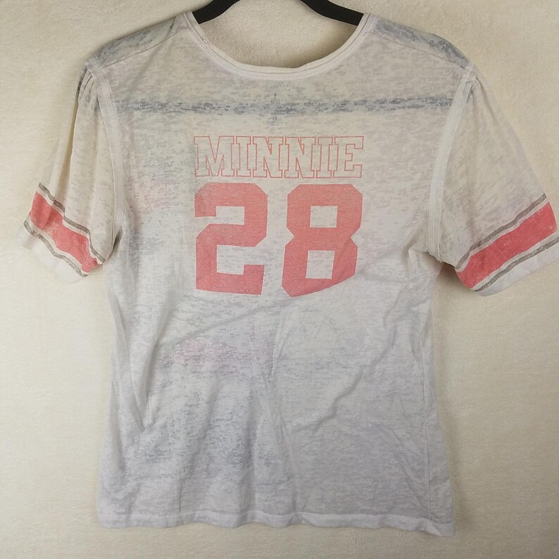 Disney Parks Minnie Mouse T-Shirt Womens XL White vntg Burnout Jersey 28 image 2