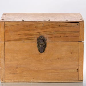 Antique Wooden Chest - Primitive Handmade Storage Box - Restoration Project - Rustic Dome Top Trunk