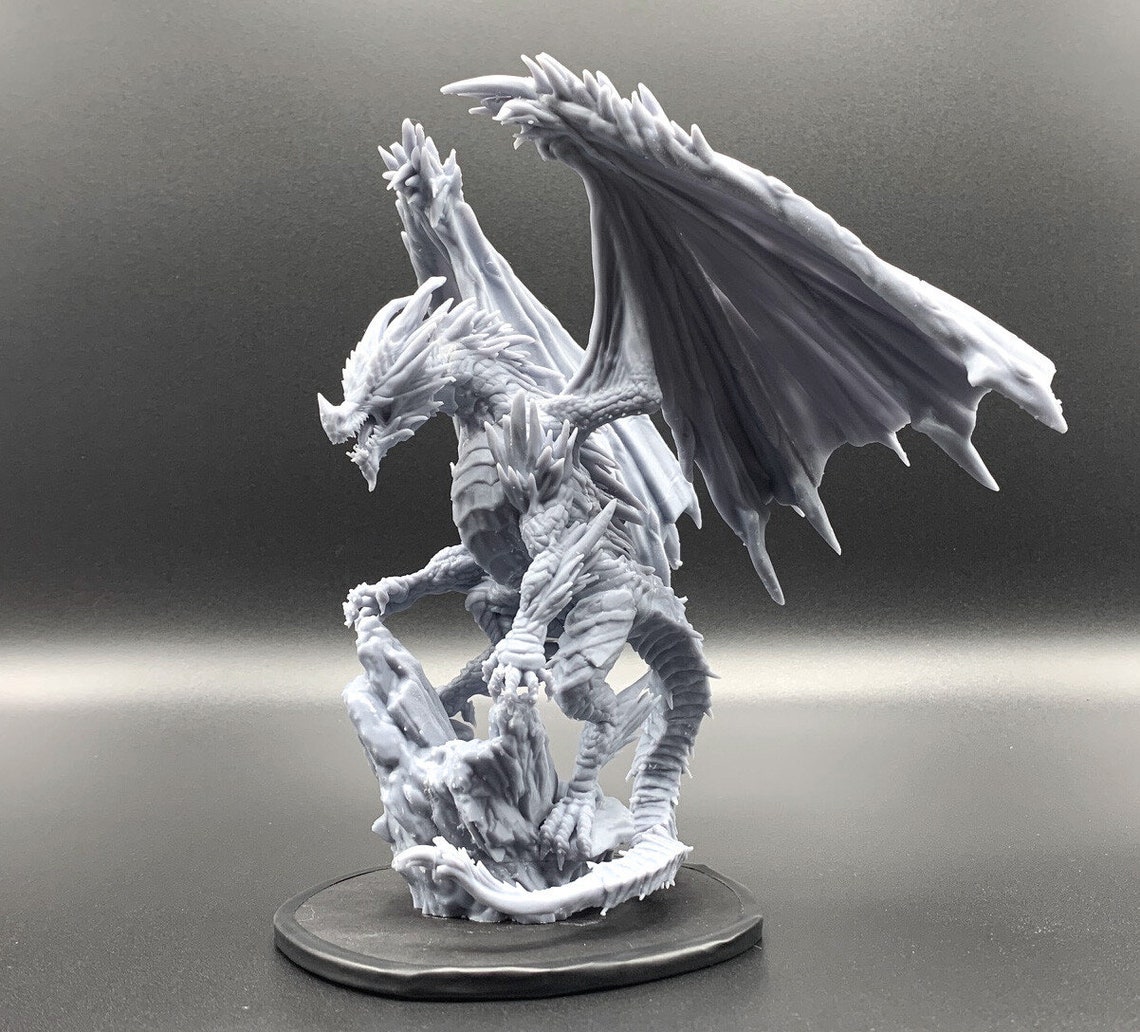 Adult Crystal Dragon Resin Miniature Dungeons and Dragons Etsy