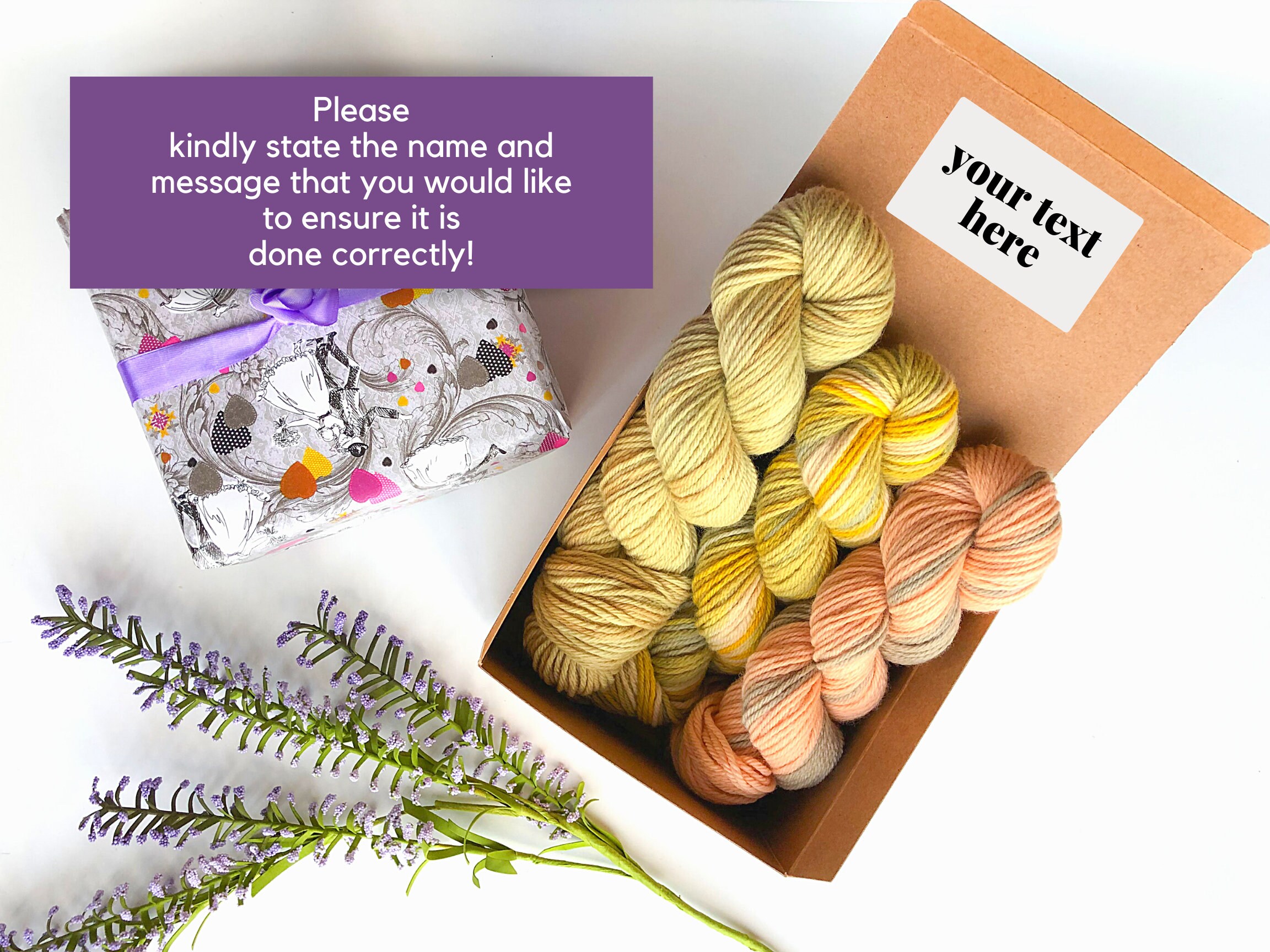 Mystery Yarn box with hand dyed yarn 400yards of wool yarn Etsy